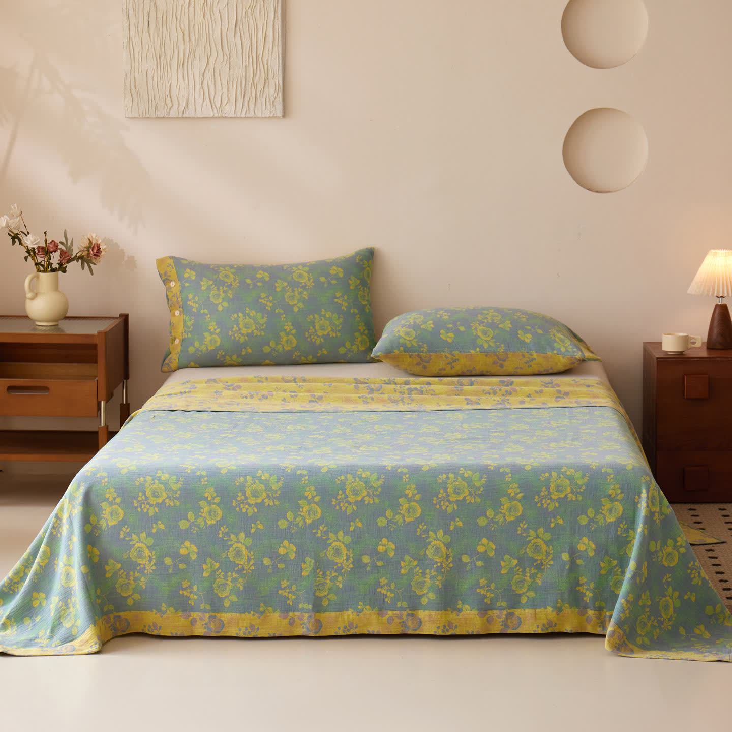 Rose Jacquard Cotton Gauze Sheet Bedspread - image 1
