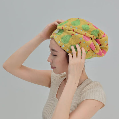 Cotton Rural Pear Hair Drying Towel Wrap - Ginger Yellow - 2PCS - 9" x 21" - image 10