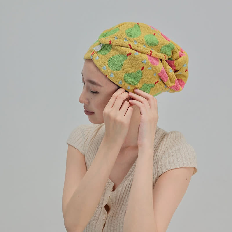 Cotton Rural Pear Hair Drying Towel Wrap - image 11