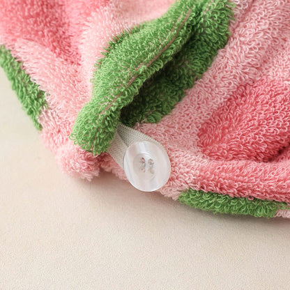 Yarn-dyed Tulip Cotton Hair Towel Wrap - image 4