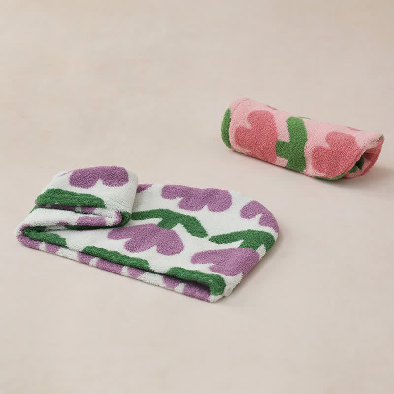 Yarn-dyed Tulip Cotton Hair Towel Wrap - image 11