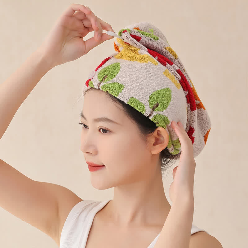 Animal Floral Yarn-dyed Cotton Hair Towel - image 6