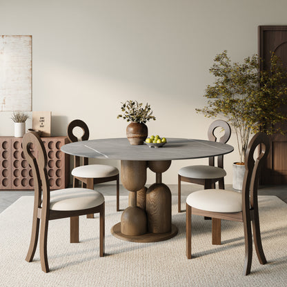 Goblet-shaped Base Round Kitchen Table For 4/6/8 - image 6