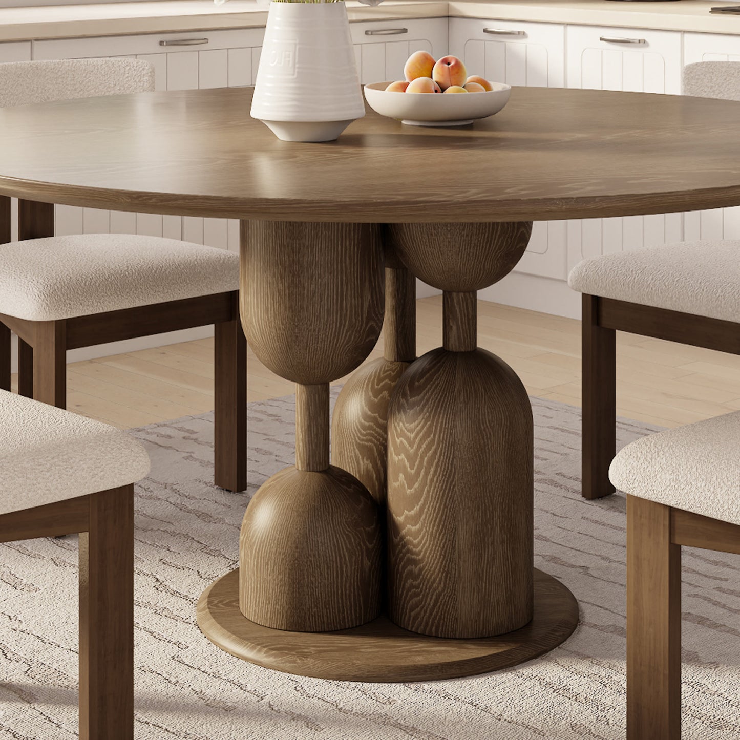 Goblet-shaped Base Round Kitchen Table For 4/6/8 - image 2