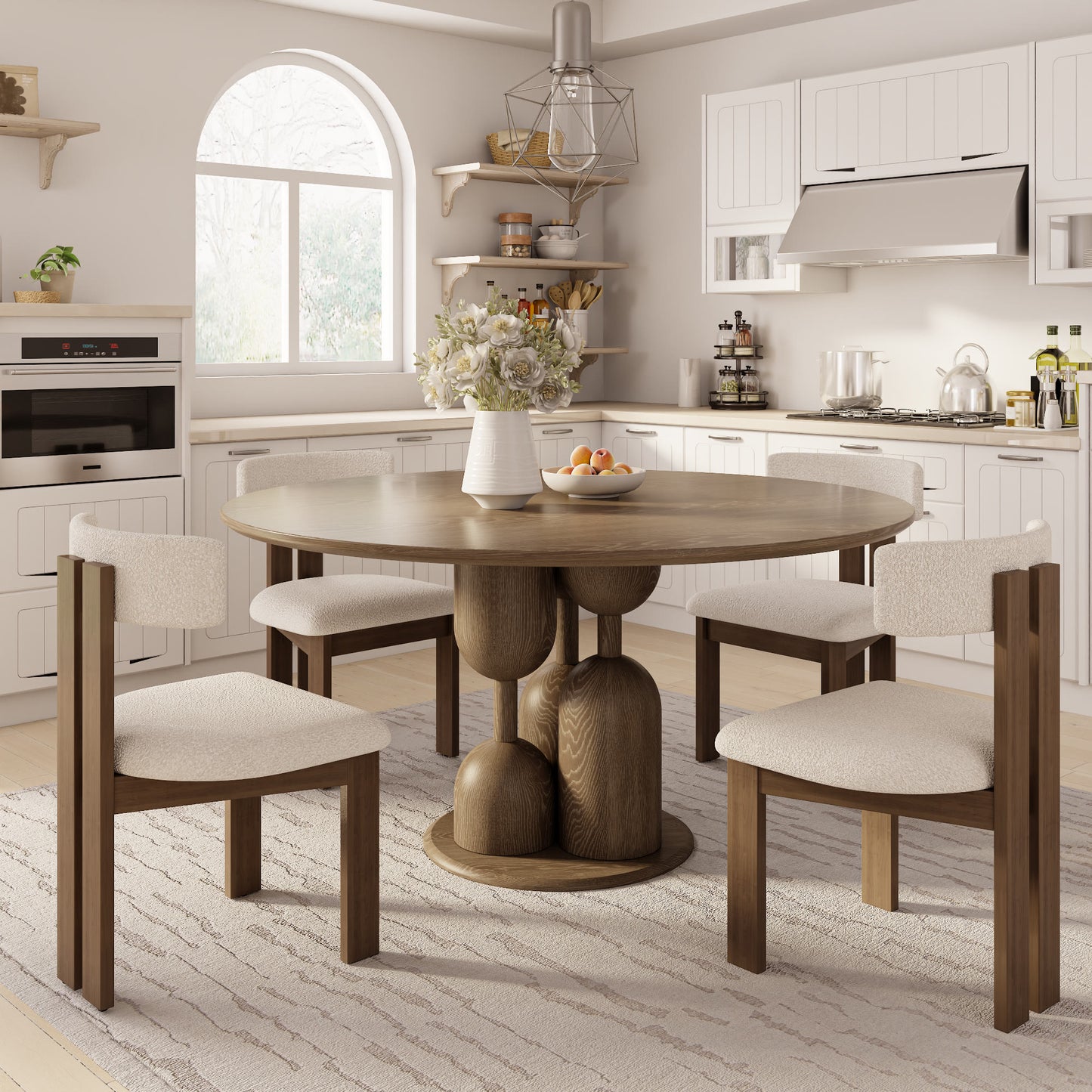 Goblet-shaped Base Round Kitchen Table For 4/6/8 - image 1