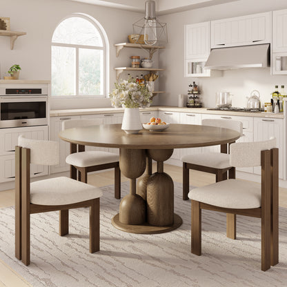 Goblet-shaped Base Round Kitchen Table For 4/6/8 - image 1