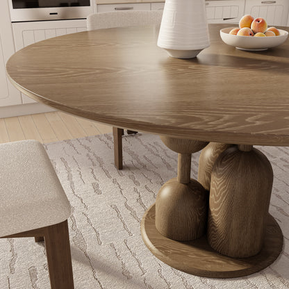 Goblet-shaped Base Round Kitchen Table For 4/6/8 - image 3