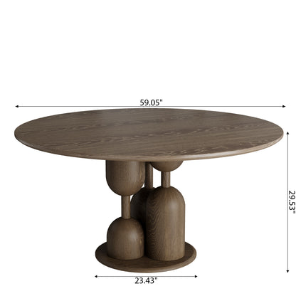 Goblet-shaped Base Round Kitchen Table For 4/6/8 - image 12