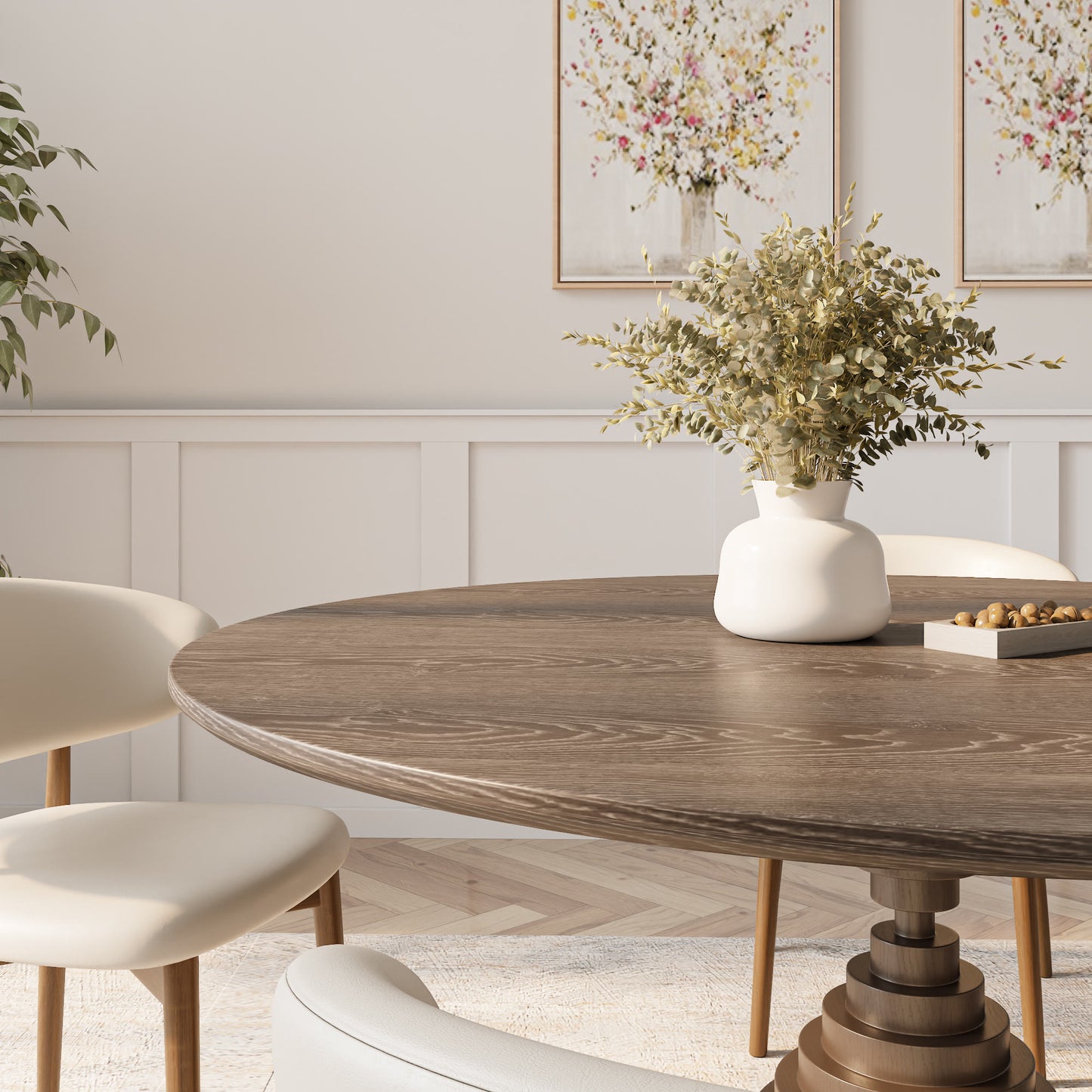 Multi-layered Hourglass-shaped Base Dining Table For 4-8 Seats - image 3