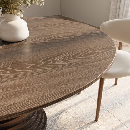 Multi-layered Hourglass-shaped Base Dining Table For 4-8 Seats - image 4