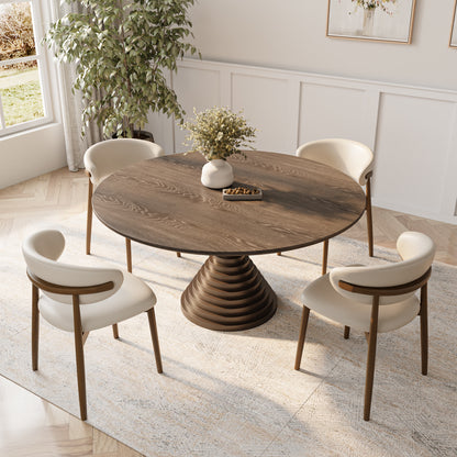 Multi-layered Hourglass-shaped Base Dining Table For 4-8 Seats - image 2