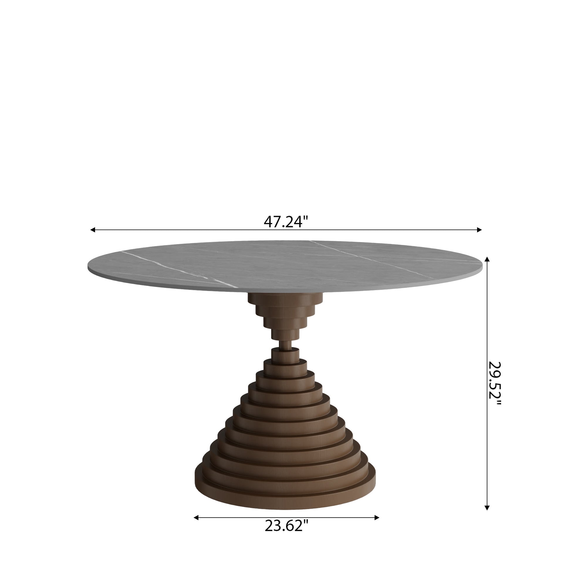 Multi-layered Hourglass-shaped Base Dining Table For 4-8 Seats - image 16