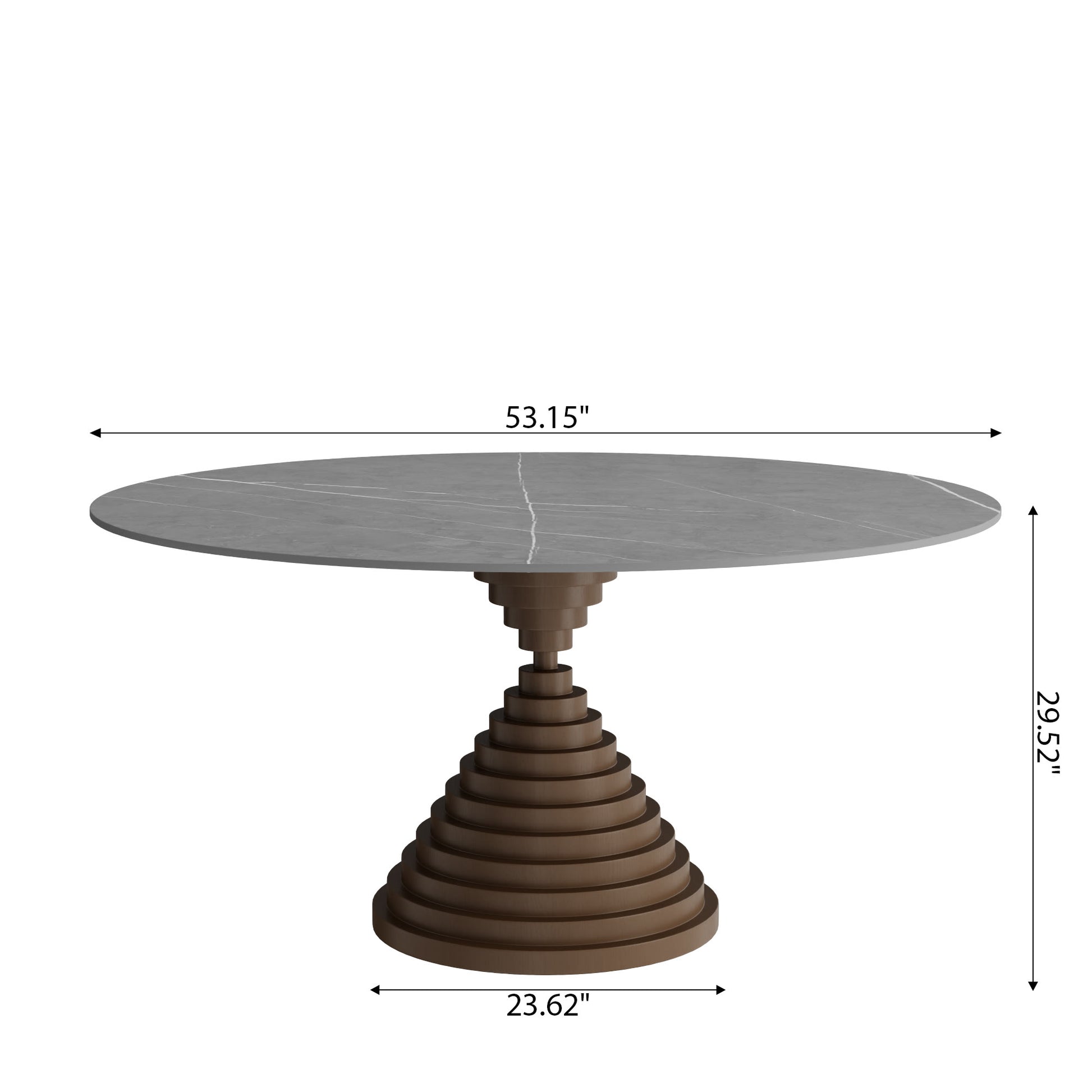 Multi-layered Hourglass-shaped Base Dining Table For 4-8 Seats - image 17