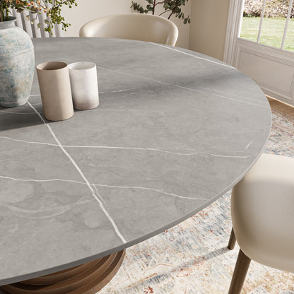 Multi-layered Hourglass-shaped Base Dining Table For 4-8 Seats - image 8