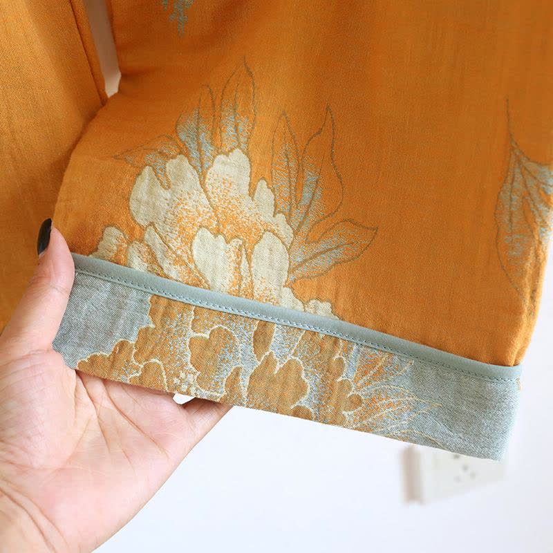 Ownkoti Oriental Style Peony Cotton Pajama Set - image 9