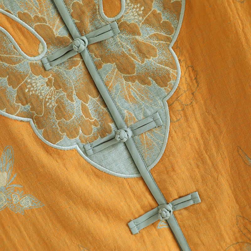 Ownkoti Oriental Style Peony Cotton Pajama Set - image 4