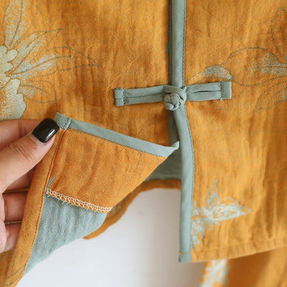 Ownkoti Oriental Style Peony Cotton Pajama Set - image 5