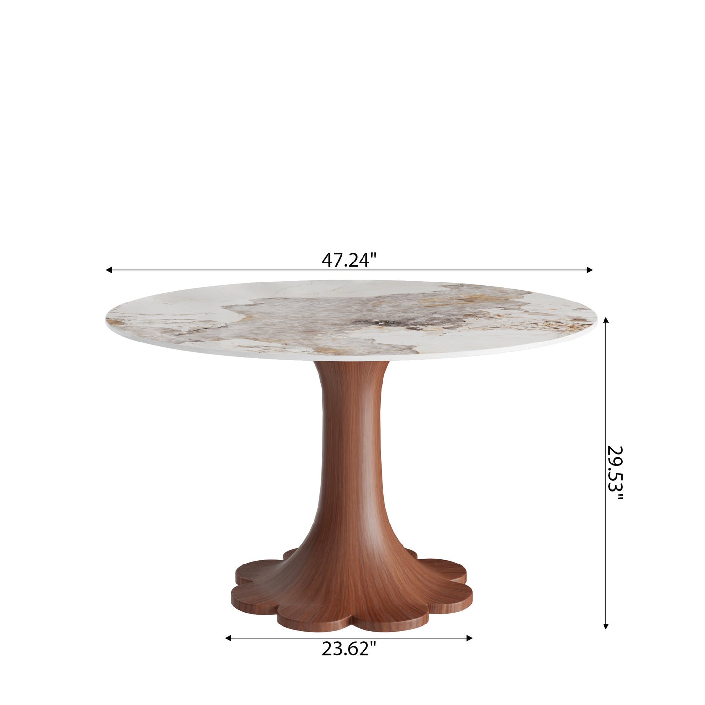 Floral-shape Pedestal Dining Table Pedestal Base Farmhouse Style - image 22