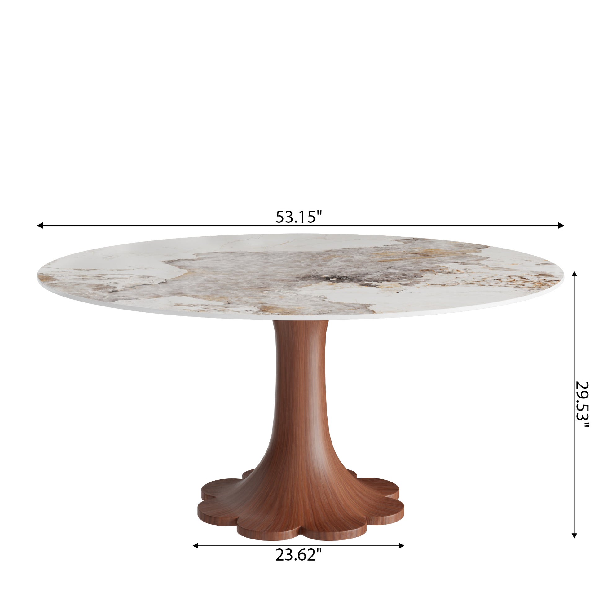 Floral-shape Pedestal Dining Table Pedestal Base Farmhouse Style - image 23