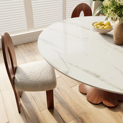 Floral-shape Pedestal Dining Table Pedestal Base Farmhouse Style - image 7