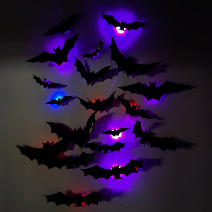 Halloween 3D LED Bat Glitter Wall Decoration - image 3