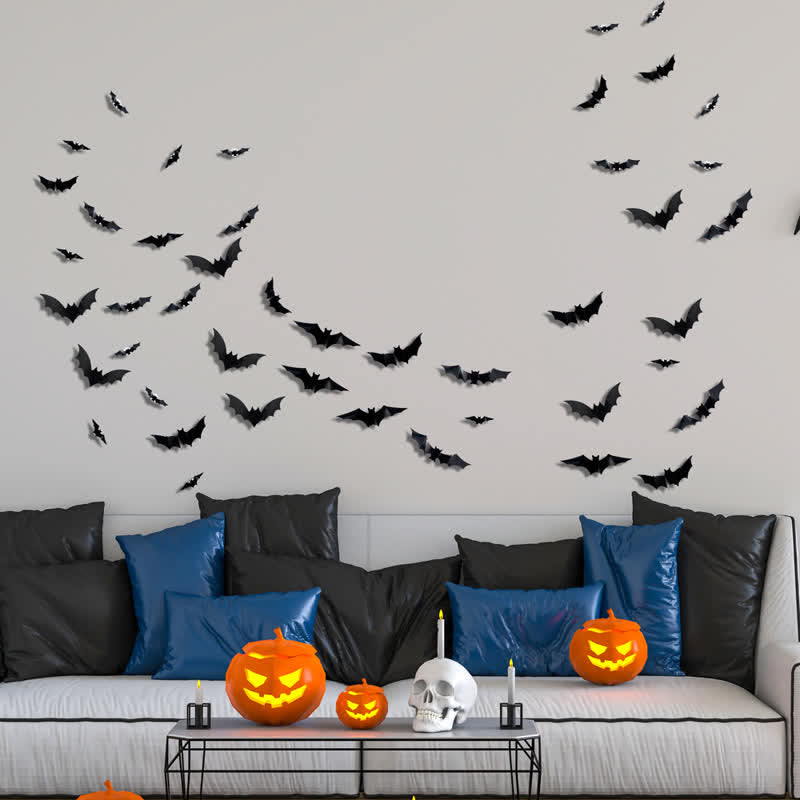 Halloween 3D LED Bat Glitter Wall Decoration - image 5