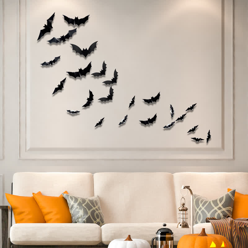 Halloween 3D LED Bat Glitter Wall Decoration - image 4