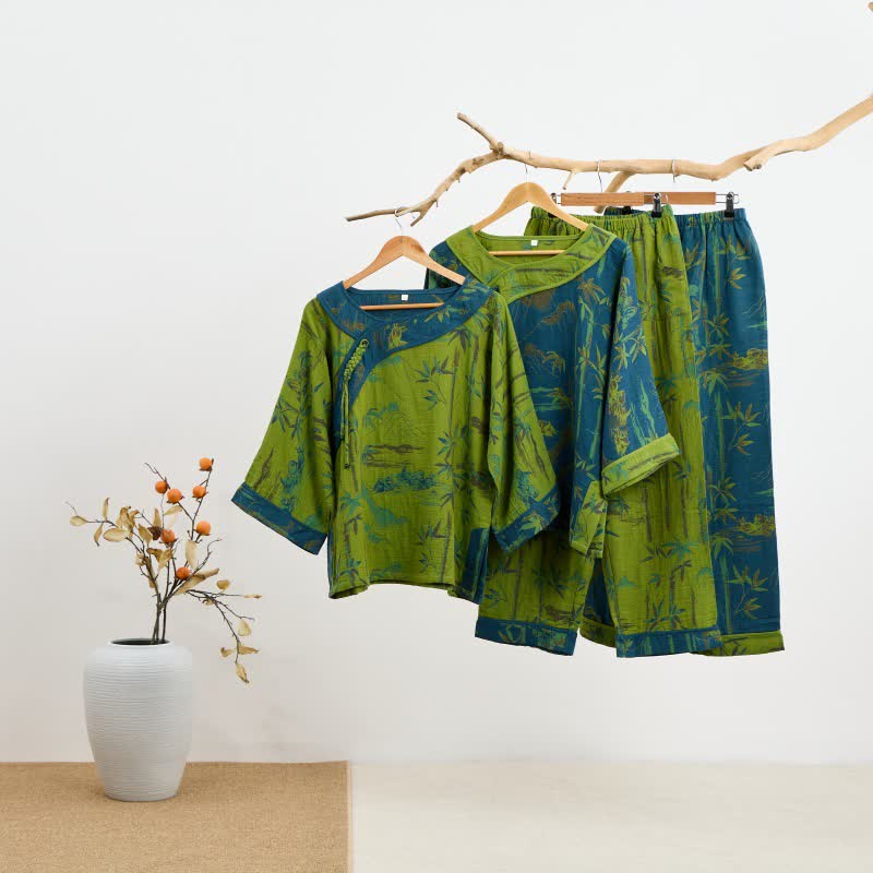 Ownkoti Bamboo Oriental Tassel Cotton Pajama Set - image 7