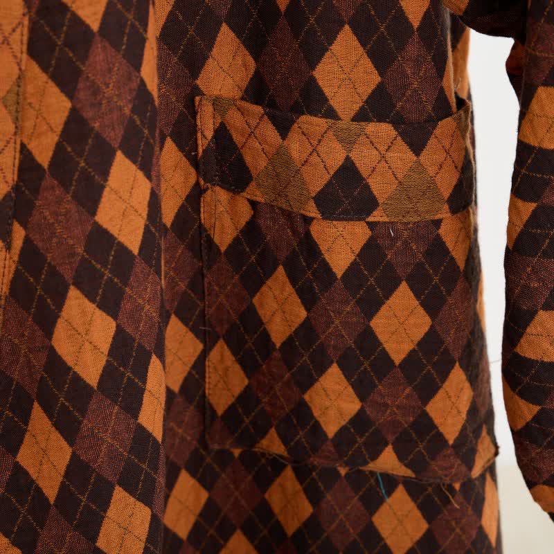 Diamond Plaid Cotton Gauze Kimono Robe - image 6