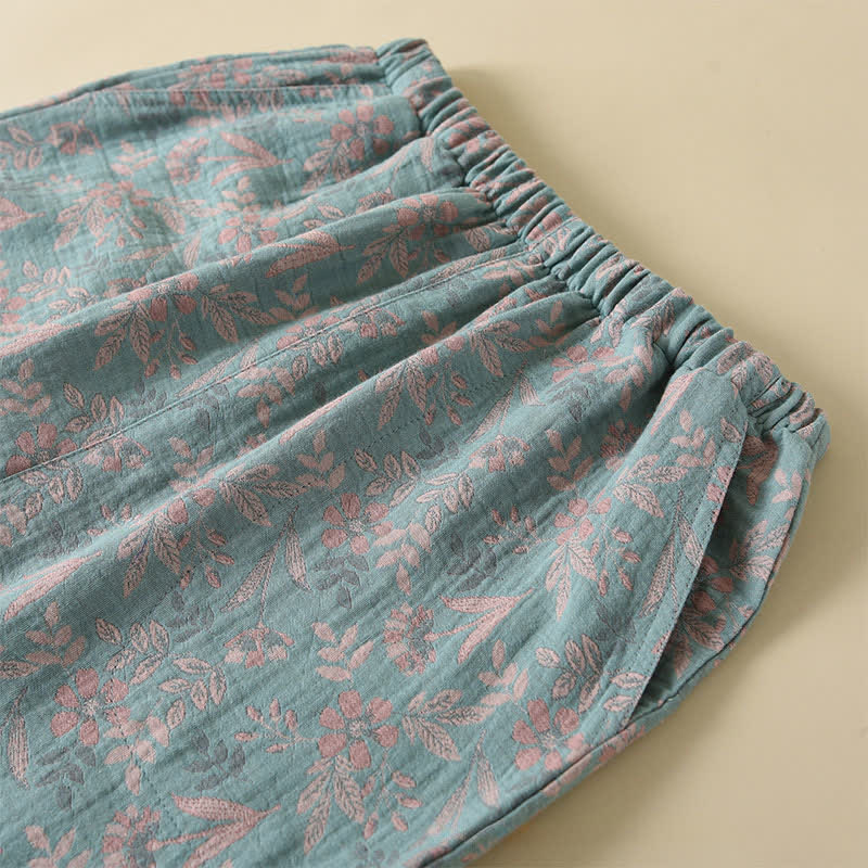Ownkoti Vintage Cotton Botanical Long Sleeve Pajamas - image 4
