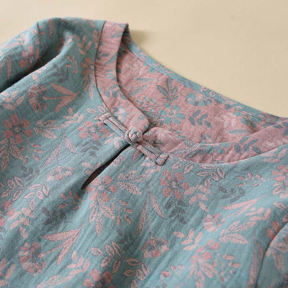 Vintage Cotton Botanical Long Sleeve Pajamas - image 1