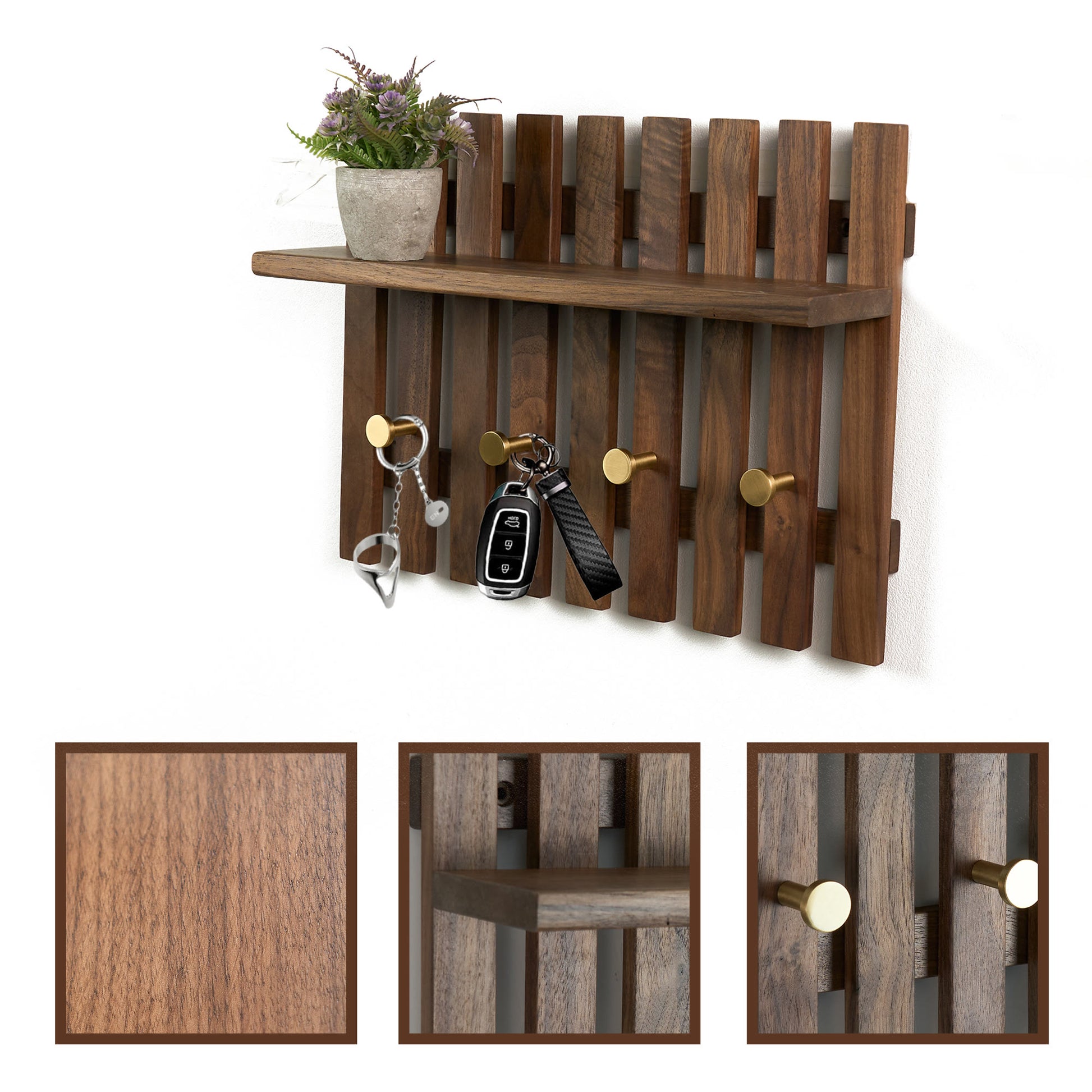 Premium Black Walnut Organization Wall Hook - image 6