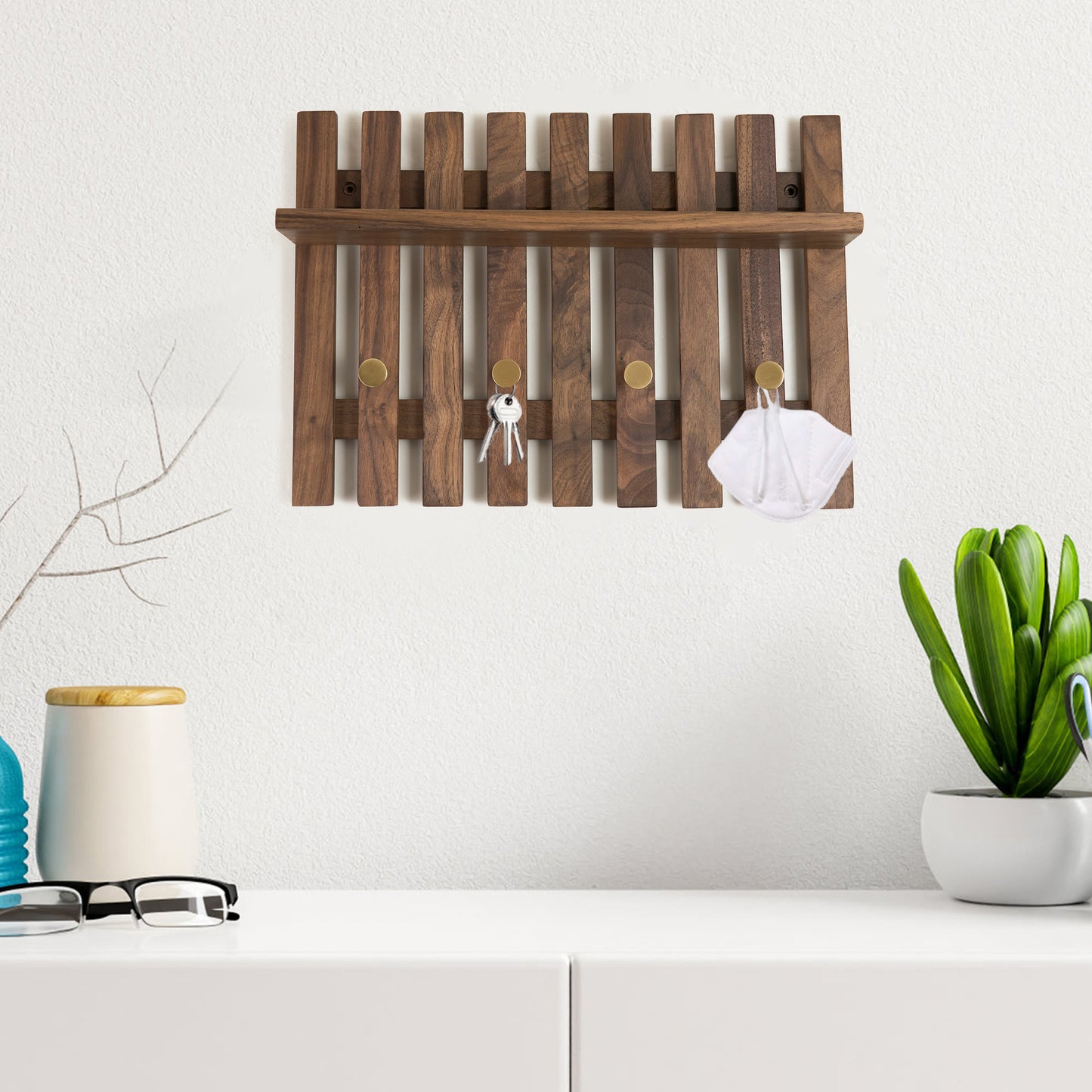 Premium Black Walnut Organization Wall Hook - Dark Walnut - image 0