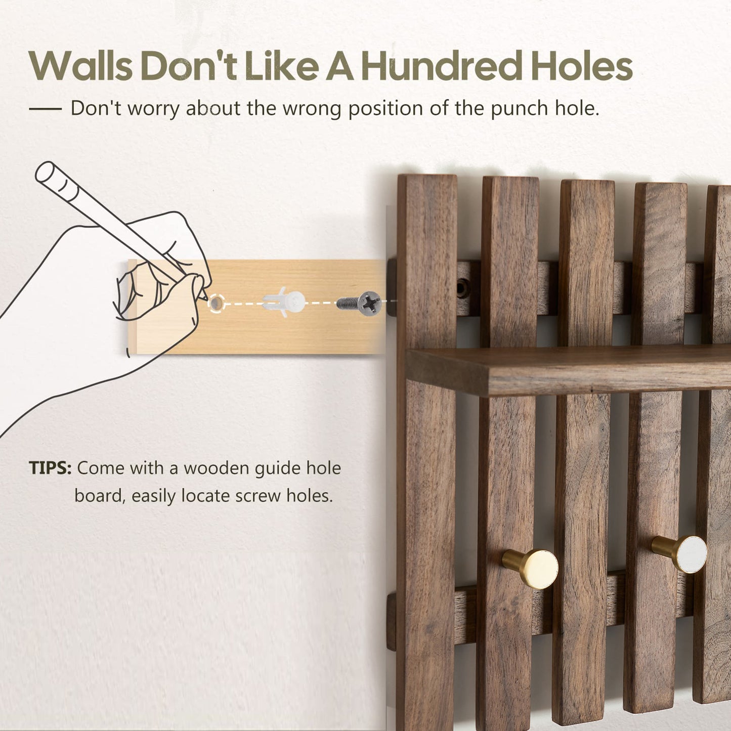 Premium Black Walnut Organization Wall Hook - image 8