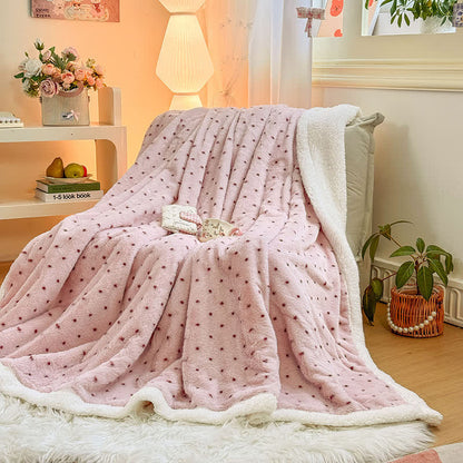 Pink Polka Dot Warm Throw Blanket - image 5