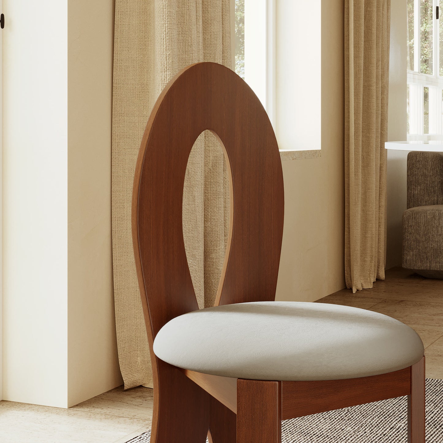 2x/4x/6x Hign-back Dining Chair With Velour Upholstery  - image 8