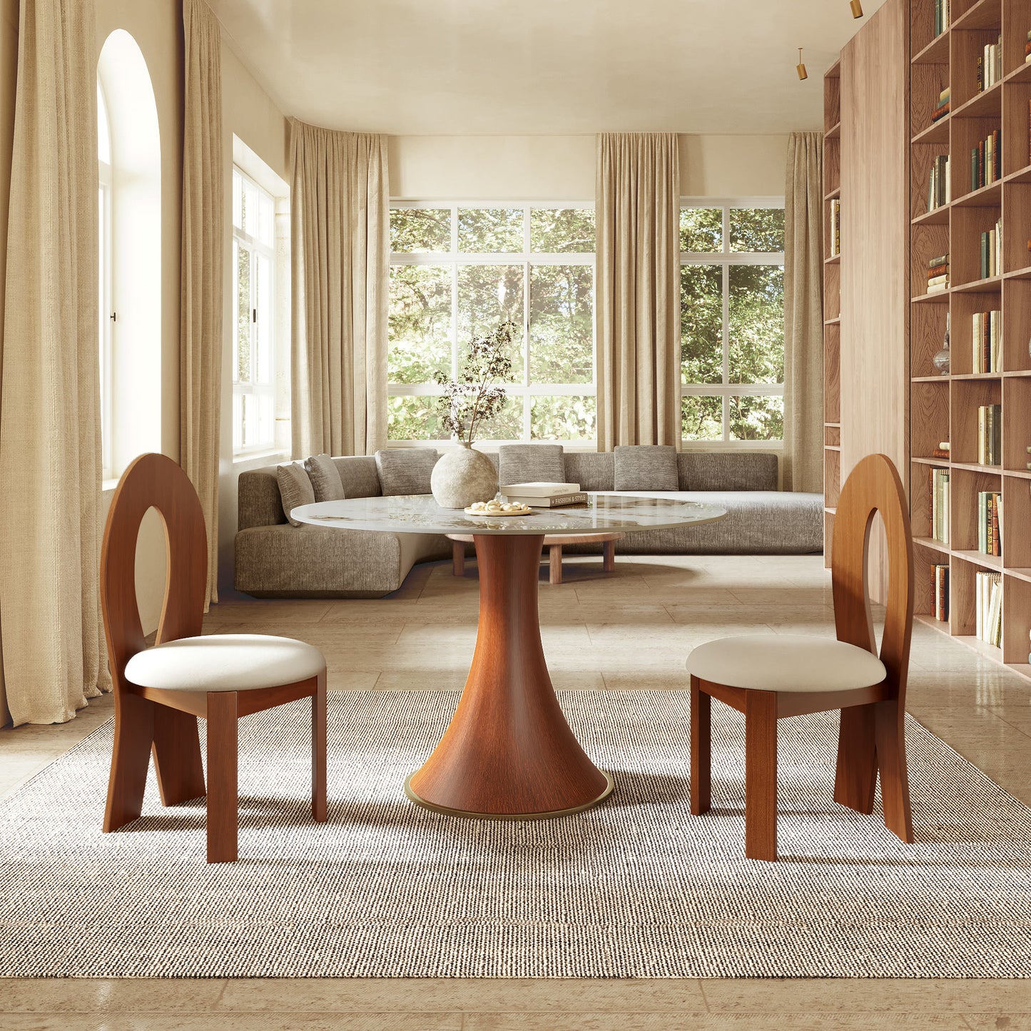 2x/4x/6x Hign-back Dining Chair With Velour Upholstery  - image 1