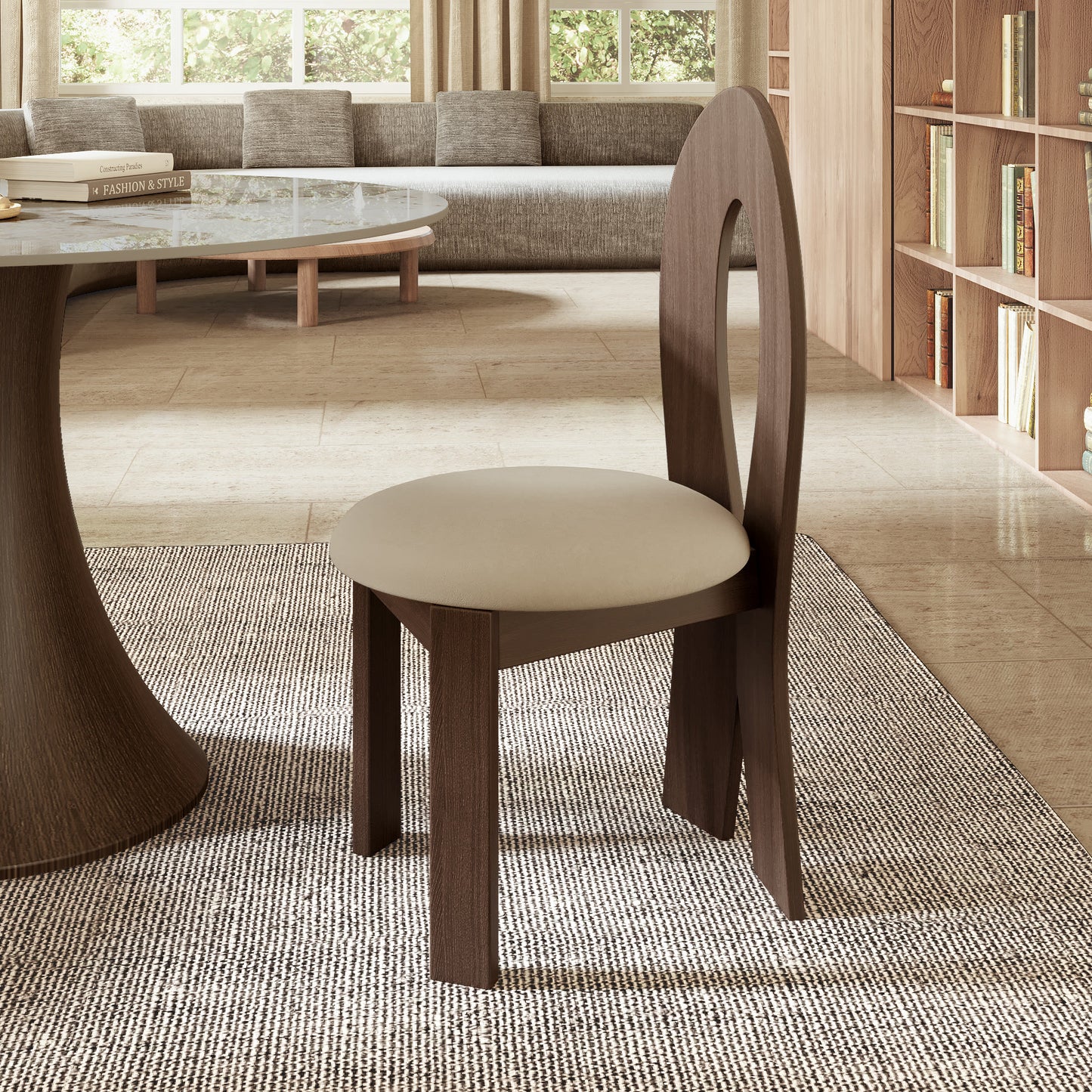 2x/4x/6x Hign-back Dining Chair With Velour Upholstery  - image 6