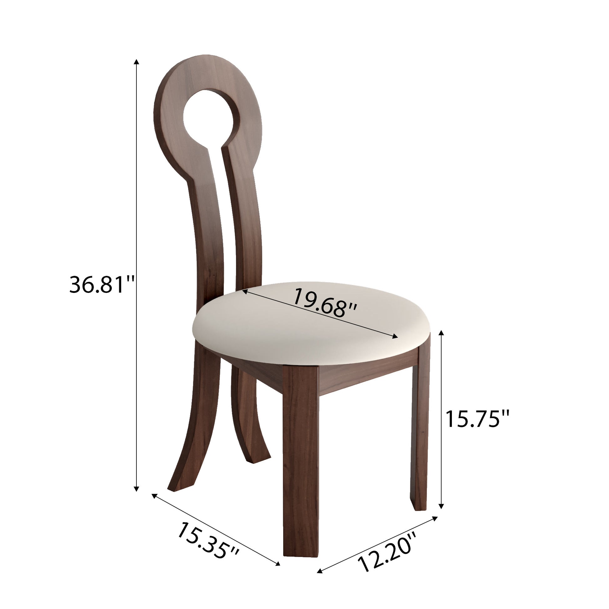 2x/4x/6x Key-shaped Solid Wood Dining Chairs - image 12
