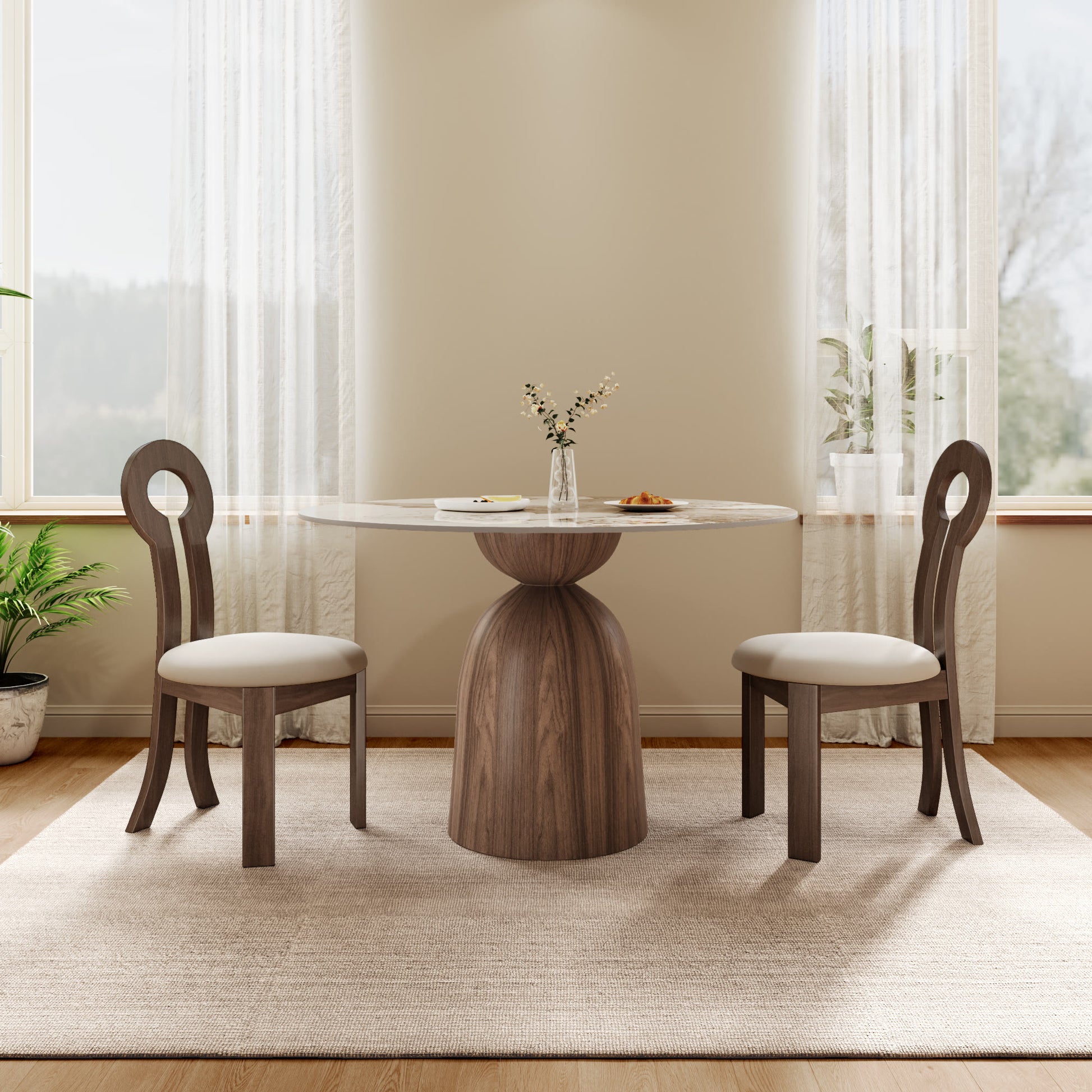 2x/4x/6x Key-shaped Solid Wood Dining Chairs - image 5
