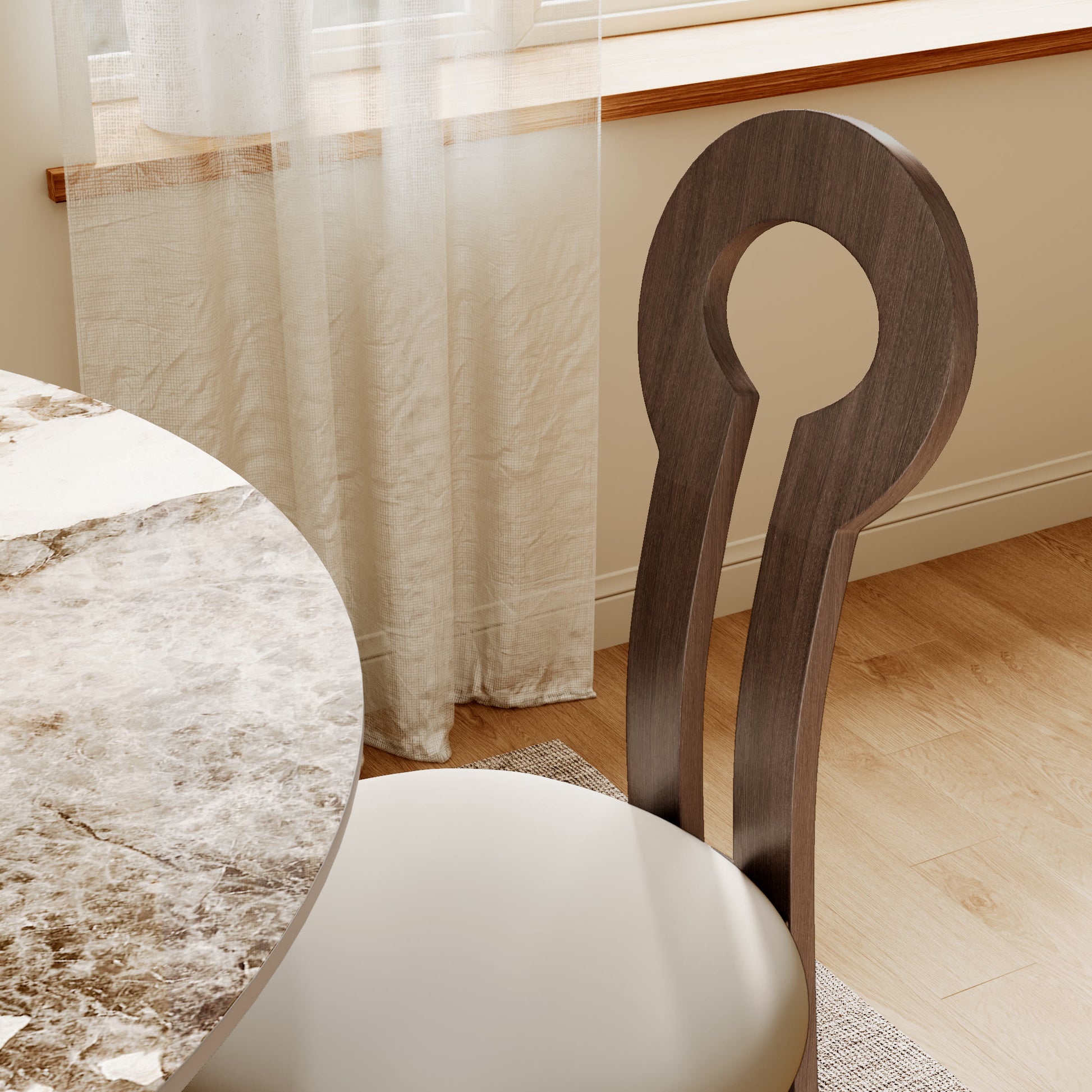 2x/4x/6x Key-shaped Solid Wood Dining Chairs - image 8