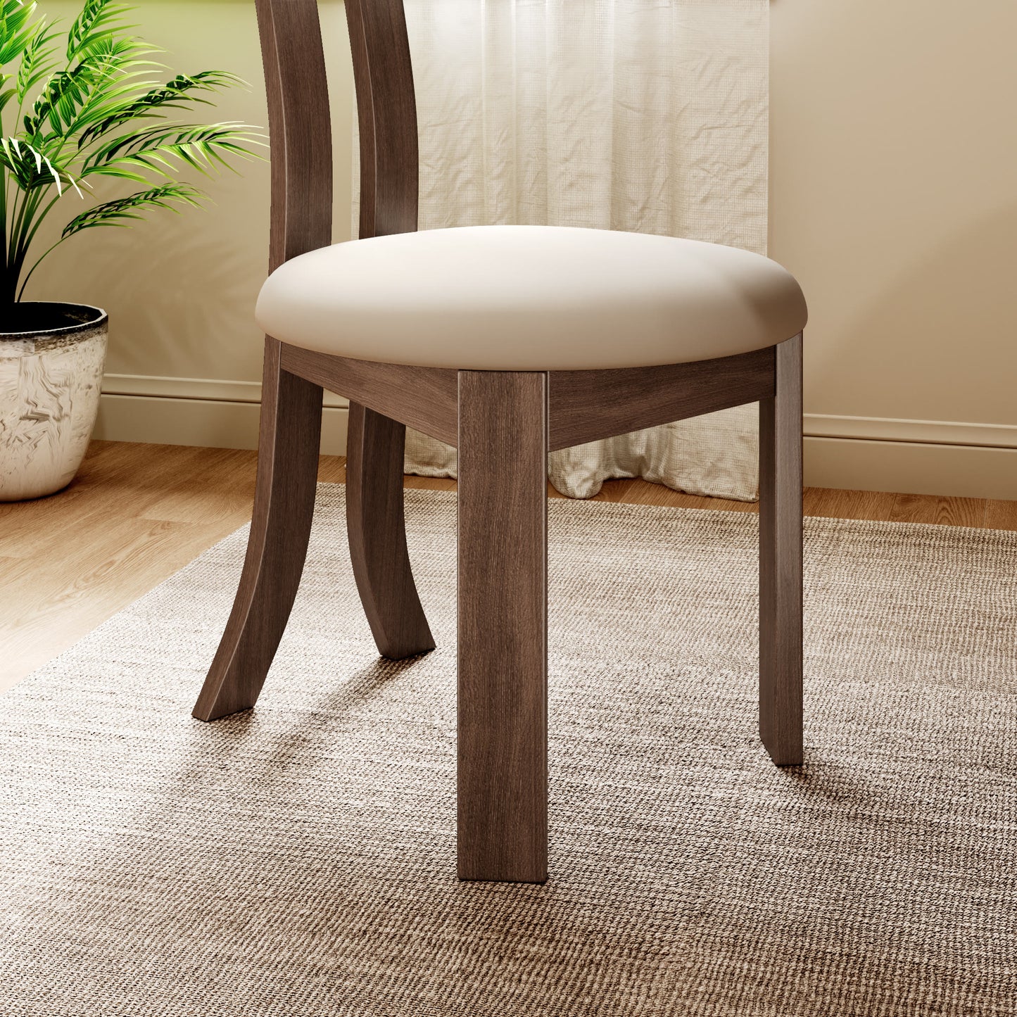 2x/4x/6x Key-shaped Solid Wood Dining Chairs - image 9