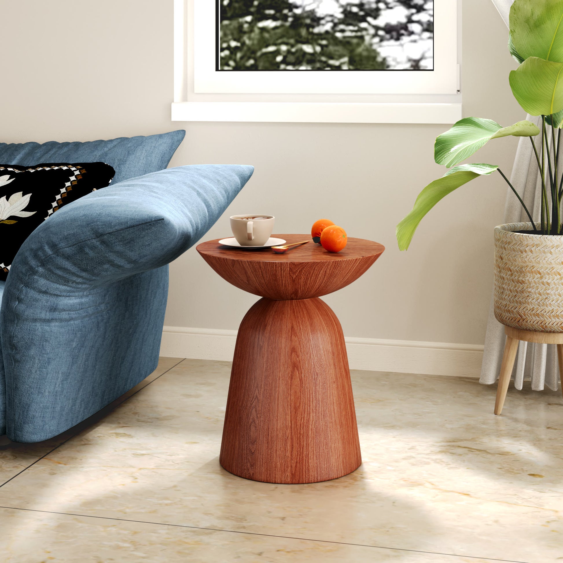 Round Hourglass-shaped Side Table - image 2