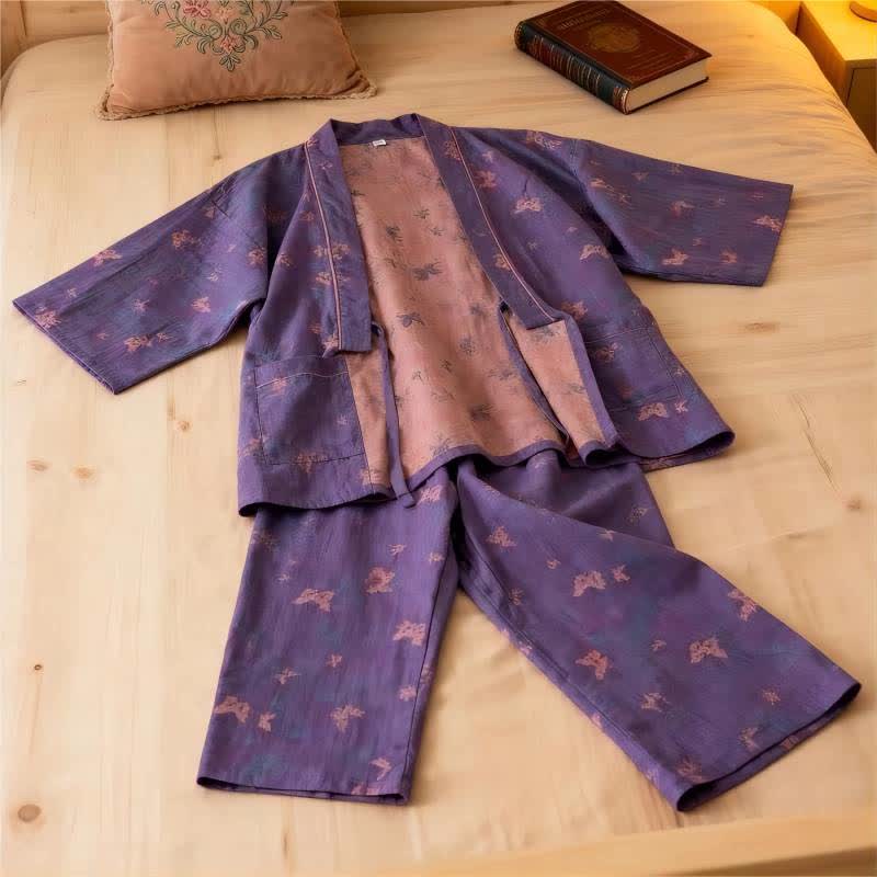 Ownkoti Butterfly Cotton Gauze Kimono Loungewear Set - image 0