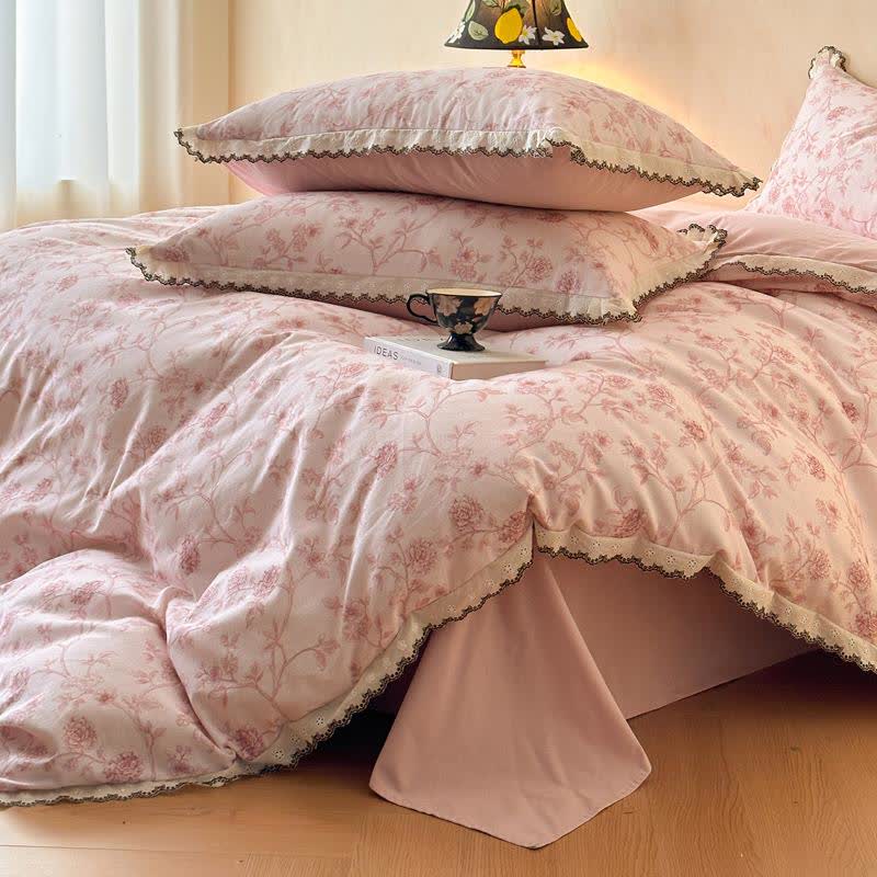 Ownkoti Vintage Floral Cotton Lace Bedding Set - image 6