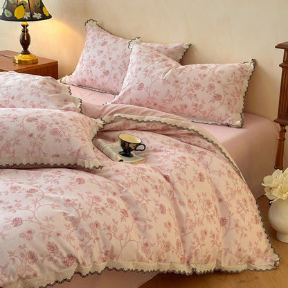 Ownkoti Vintage Floral Cotton Lace Bedding Set - image 2