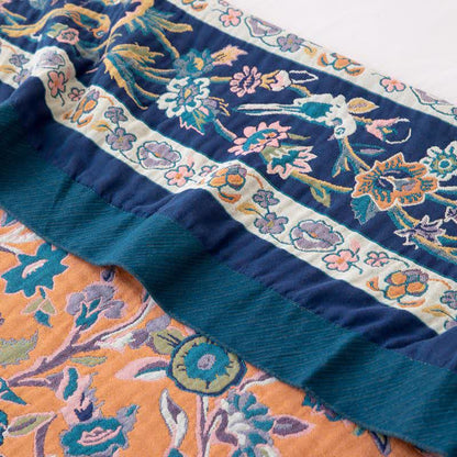 Blue Floral Cotton Gauze Quilt - image 4