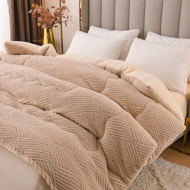 Wavy Striped Jacquard Sherpa Plush Blanket - image 1