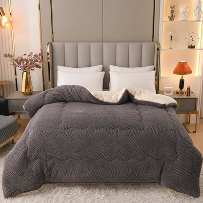 Wavy Striped Jacquard Sherpa Plush Blanket - Dark Grey - King - image 5