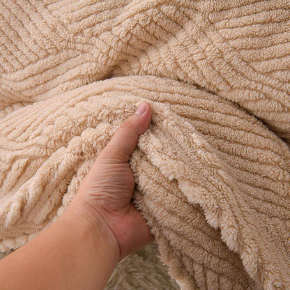Wavy Striped Jacquard Sherpa Plush Blanket - image 2